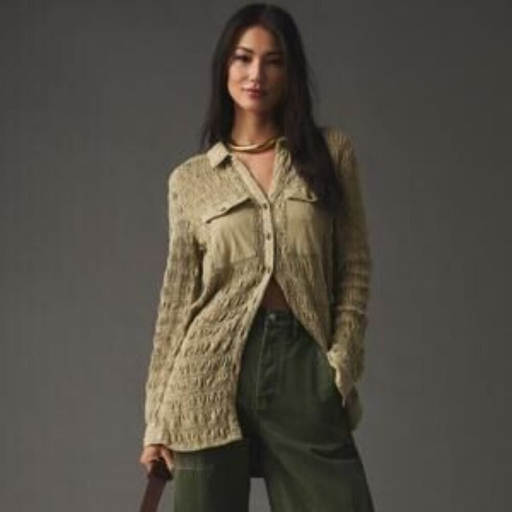 Pilcro Olive Green Button-Down Shirt